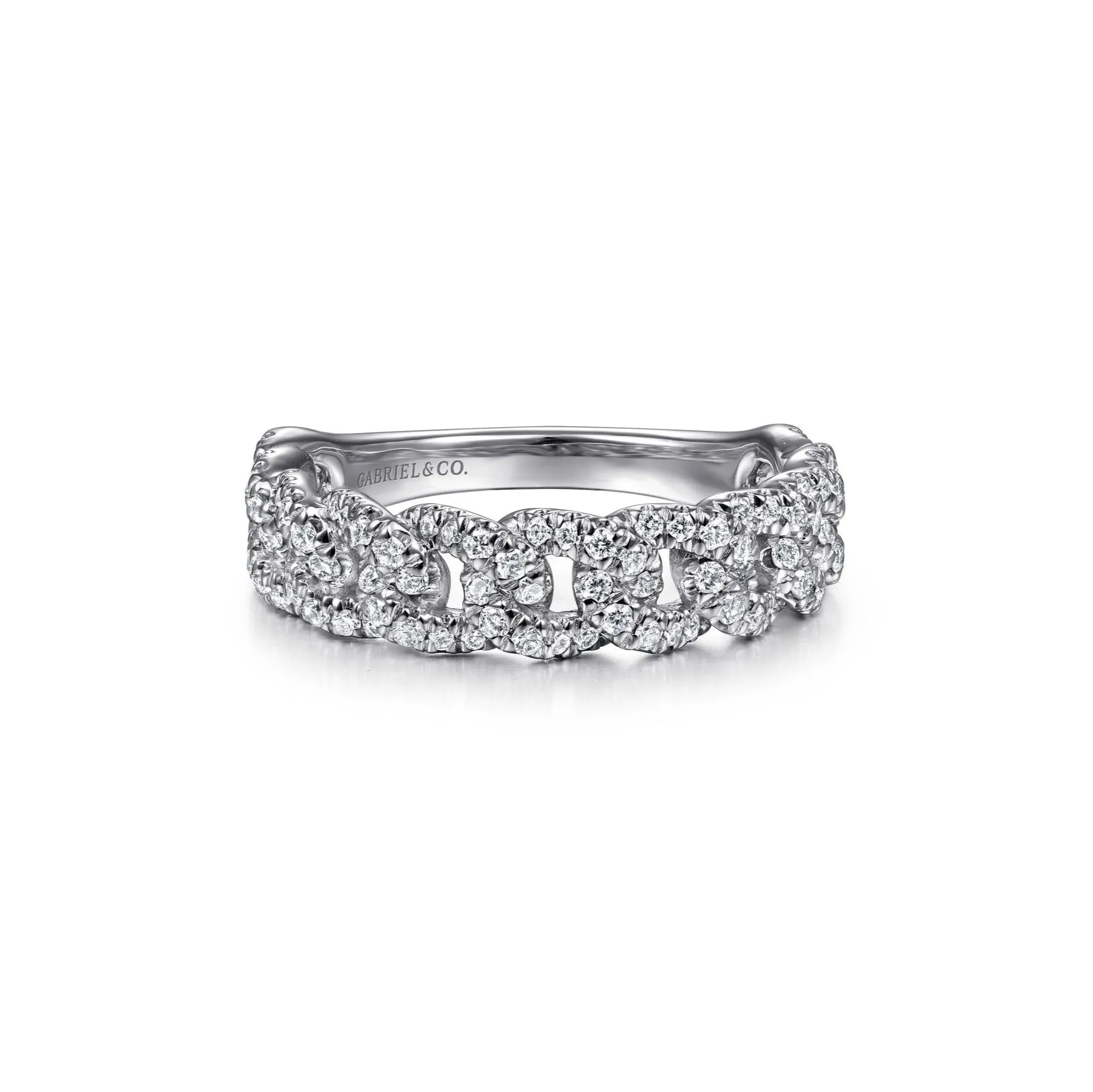 Gabriel & Co. Stackable Curb Link Diamond Ring