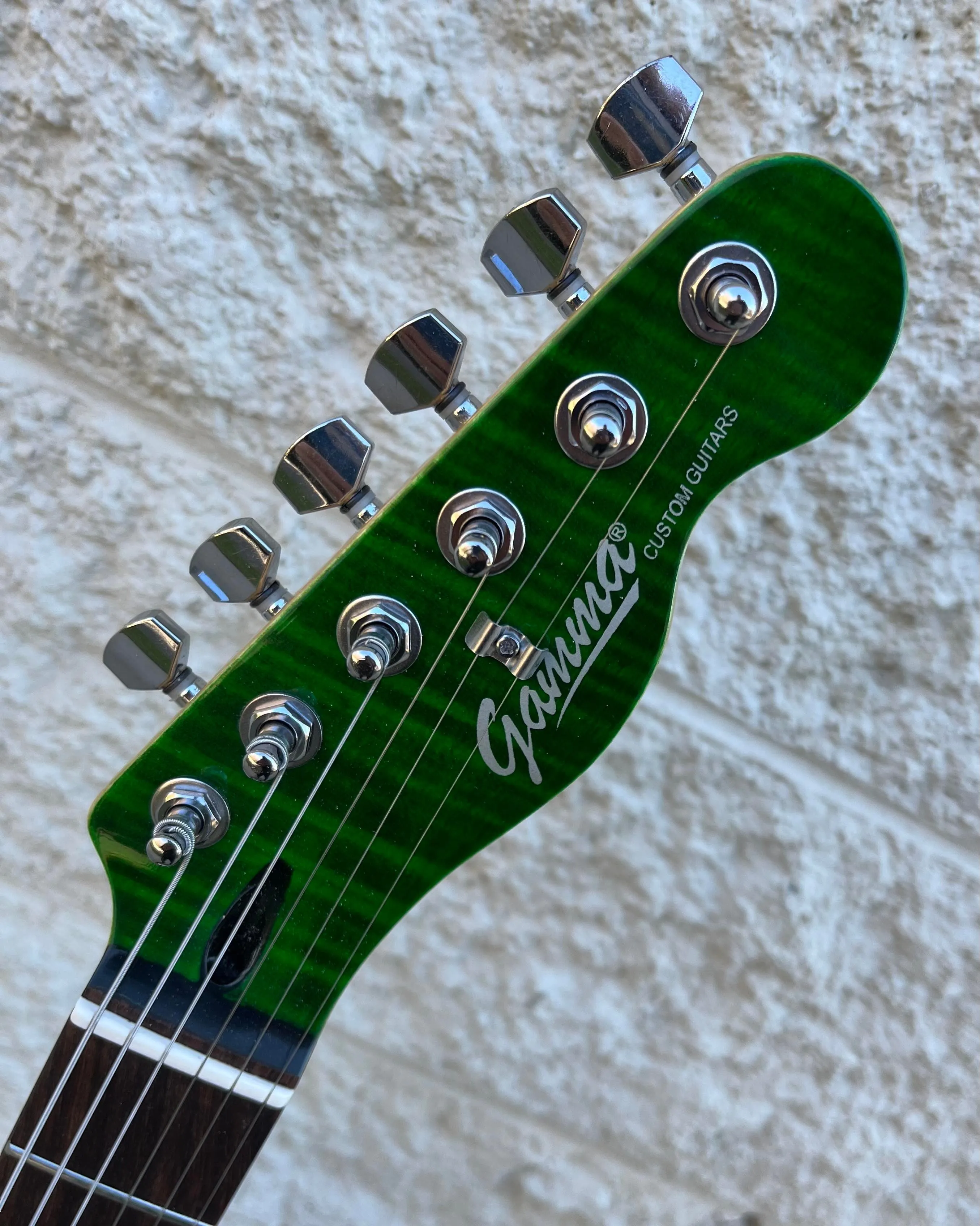GAMMA [SOLD] Custom TG22-01, Delta Star Model Guitar, Quilted Flame Gamma Green