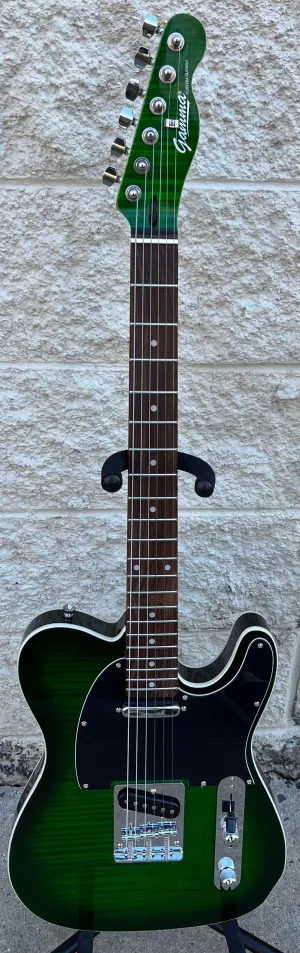 GAMMA [SOLD] Custom TG22-01, Delta Star Model Guitar, Quilted Flame Gamma Green