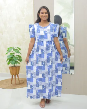 Gaya | Zipless Maternity Dress - Puff Sleeves | Full Length Maxi