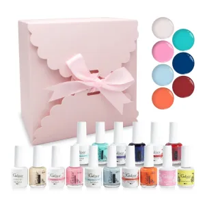 GELIXIR Holiday Gift Bundle: 7 Gel & Lacquer, 1 Base Gel, 1 Top Gel - 001, 010, 067, 059, 071, 087, 047
