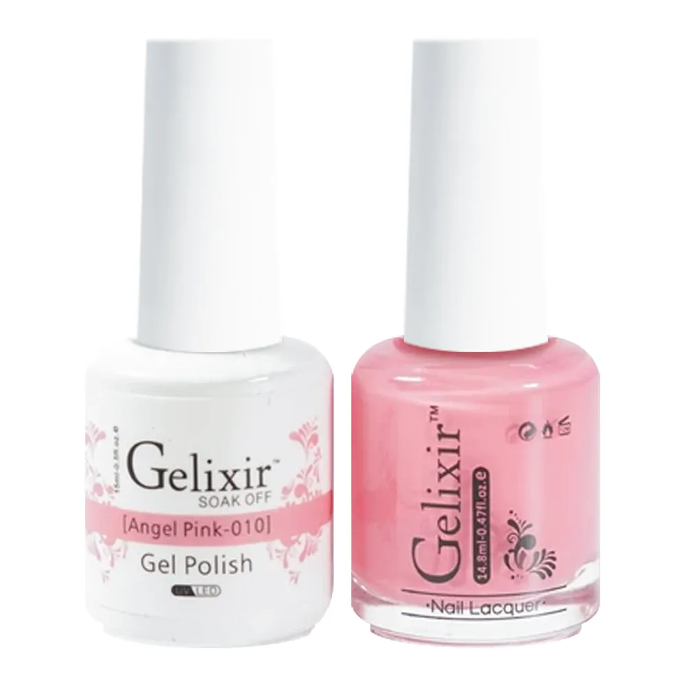 GELIXIR Holiday Gift Bundle: 7 Gel & Lacquer, 1 Base Gel, 1 Top Gel - 001, 010, 067, 059, 071, 087, 047