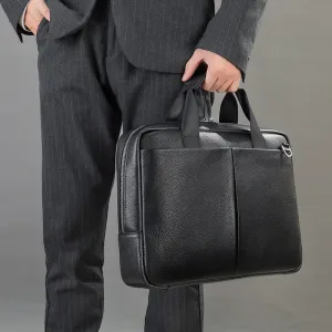 Genuine Leather Large Capacity Briefcase Men's Horizontal First Layer Cowhide Computer Storage Bag