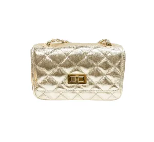 German Fuentes Handbag Quilted Gold