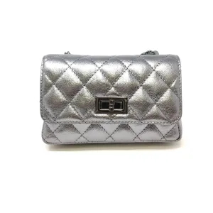 [GERMAN FUENTES] QUILTED LEATHER BAG - GUN METAL