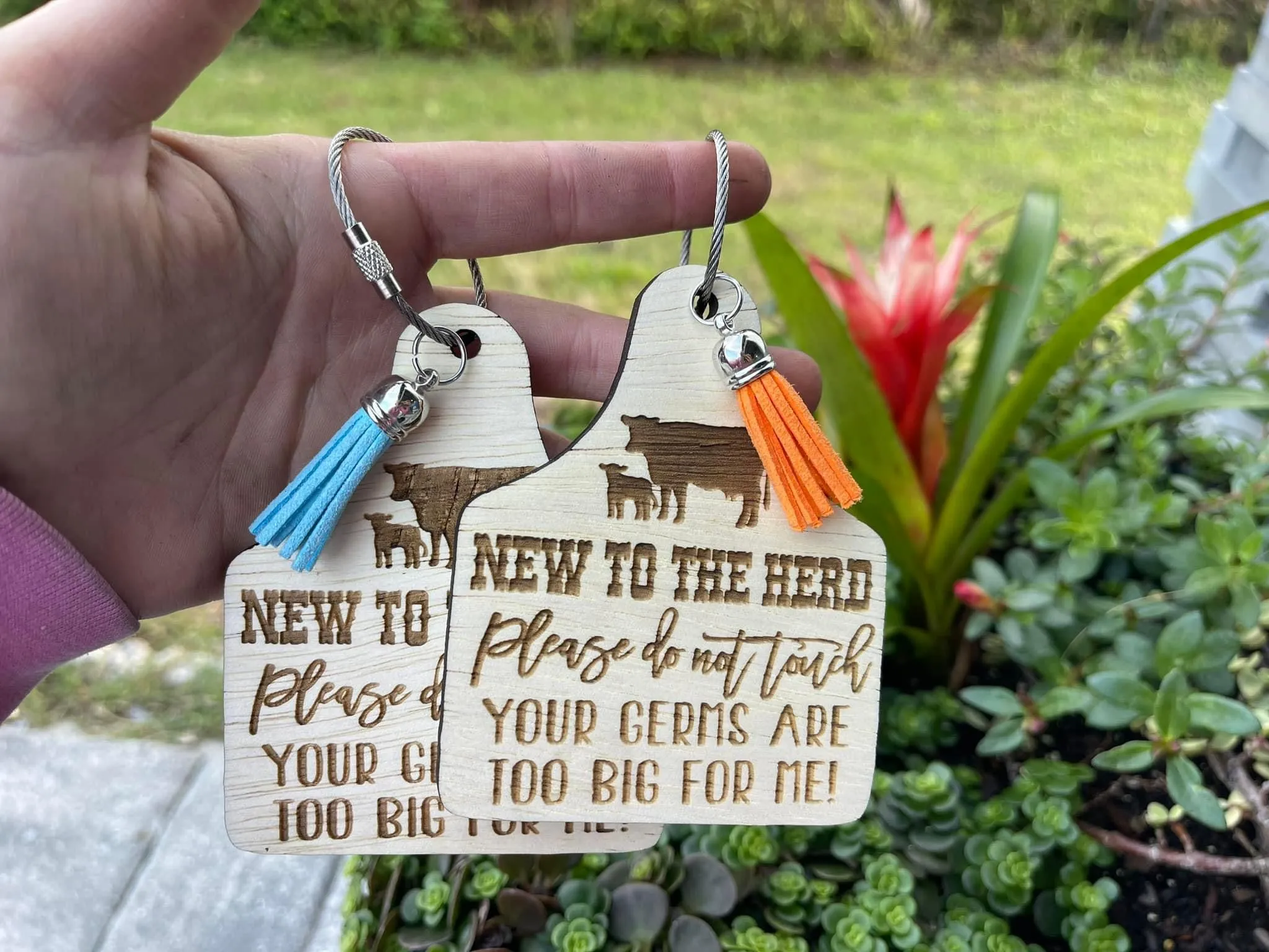 Germ" Cattle Tag Keychain – Perfect for Diaper Bags & Strollers