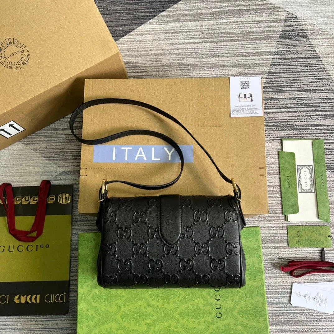 gg Small gg Top Handle Bag Black For Women, Women&#8217;s Bags 17.7in/19cm gg‎ 675791 UD9AG 1000