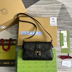 gg Small gg Top Handle Bag Black For Women, Women&#8217;s Bags 17.7in/19cm gg‎ 675791 UD9AG 1000