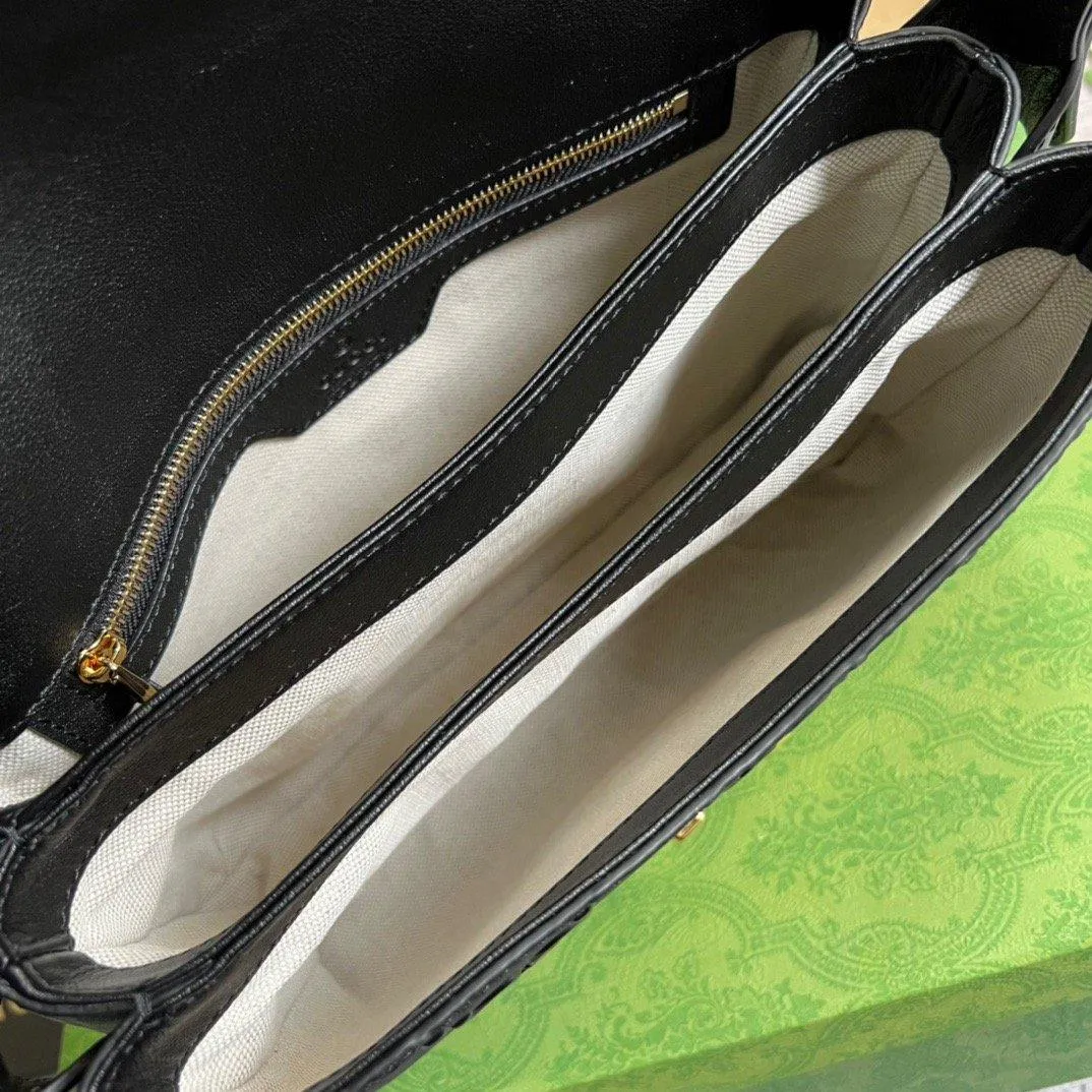 gg Small gg Top Handle Bag Black For Women, Women&#8217;s Bags 17.7in/19cm gg‎ 675791 UD9AG 1000
