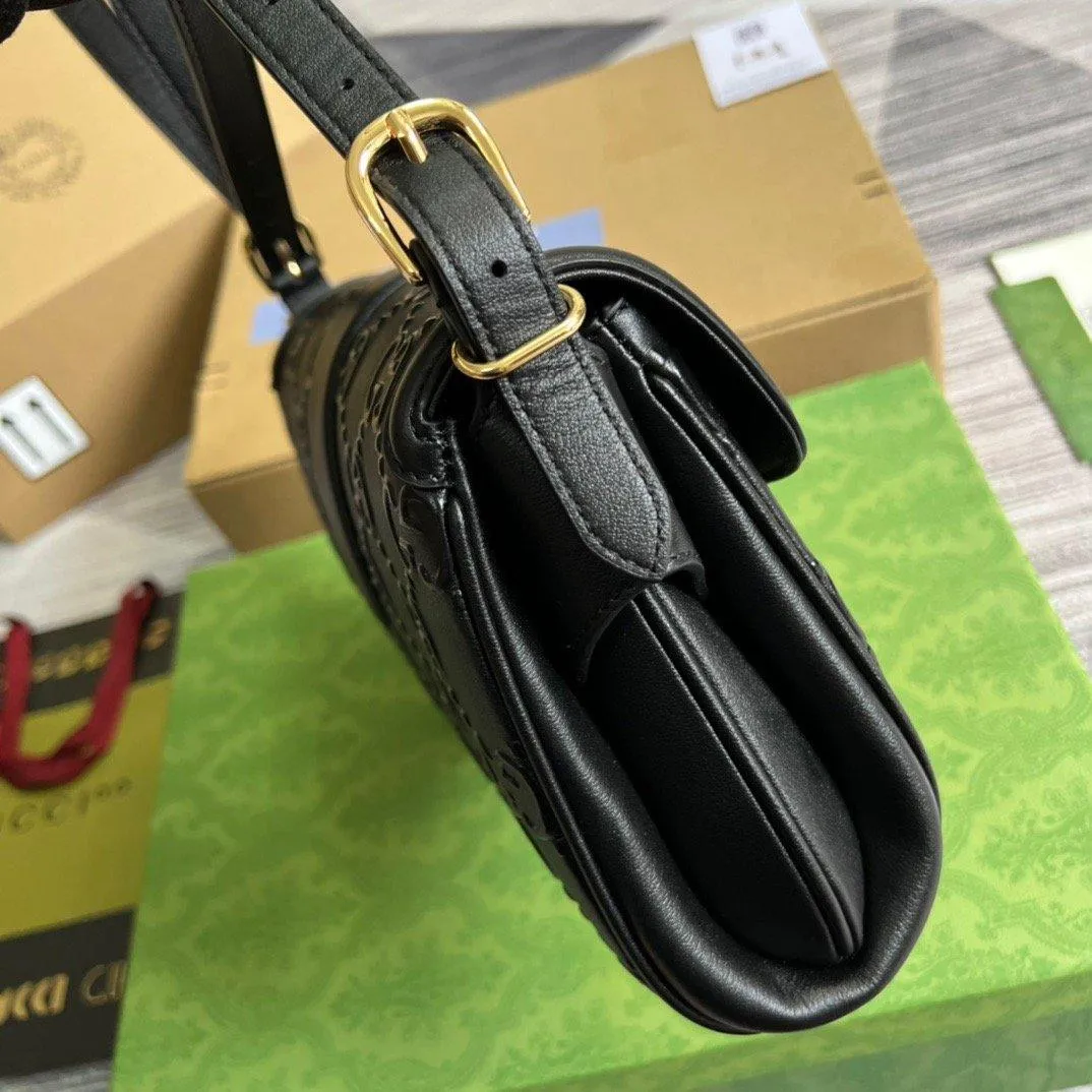 gg Small gg Top Handle Bag Black For Women, Women&#8217;s Bags 17.7in/19cm gg‎ 675791 UD9AG 1000
