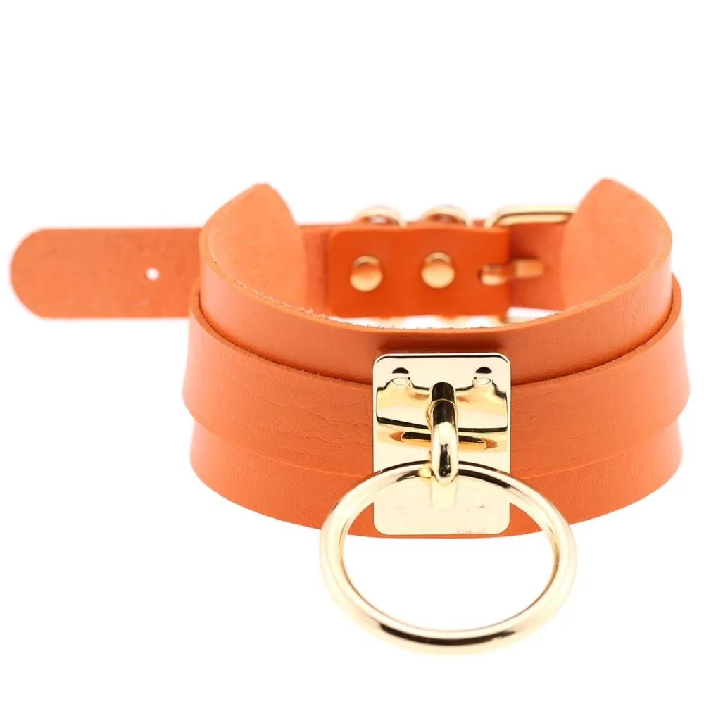 Gothic Chokers Necklace PU Leather