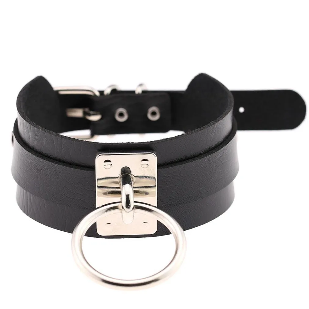 Gothic Chokers Necklace PU Leather