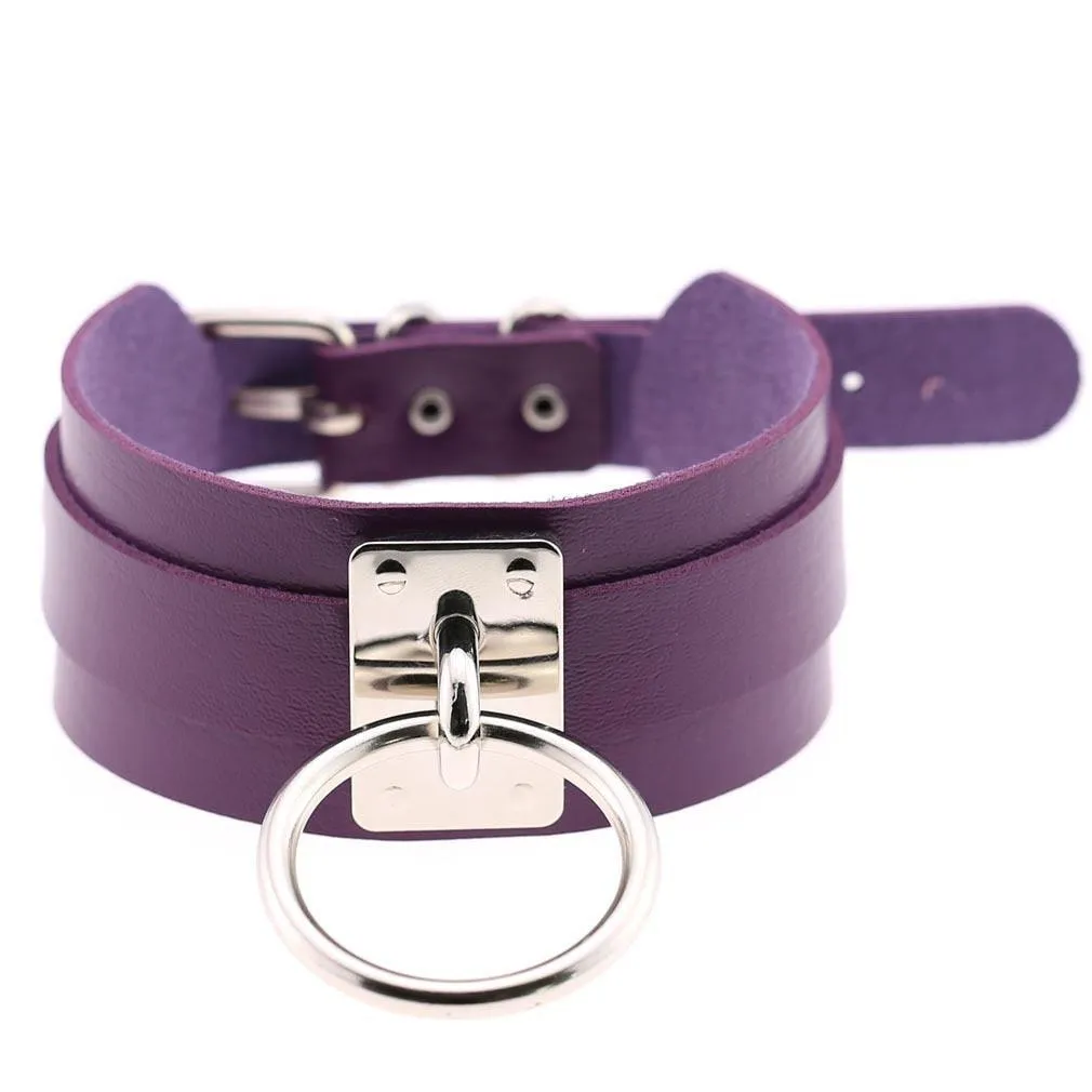 Gothic Chokers Necklace PU Leather