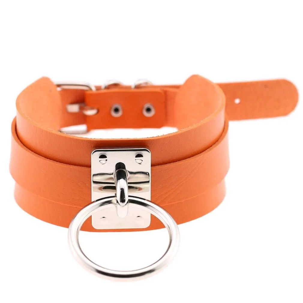 Gothic Chokers Necklace PU Leather