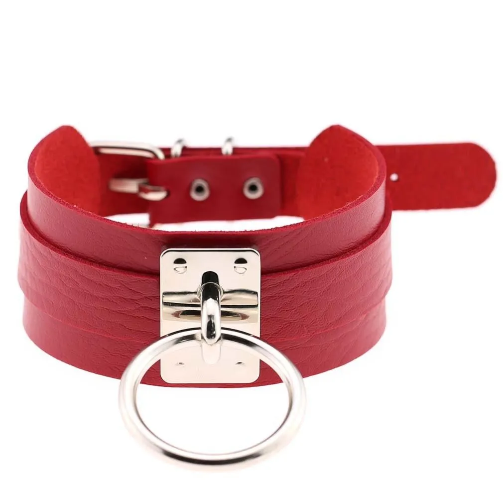 Gothic Chokers Necklace PU Leather