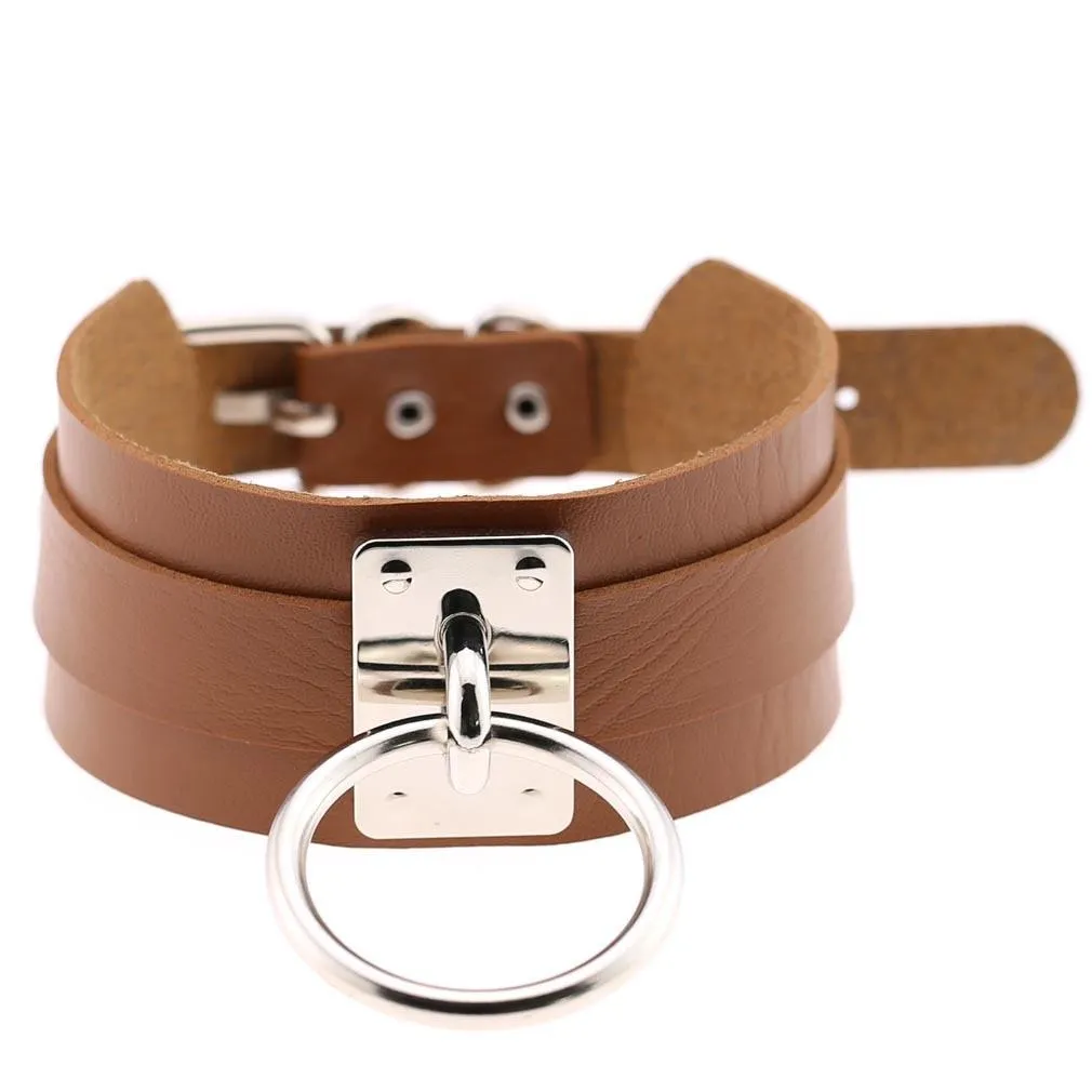 Gothic Chokers Necklace PU Leather