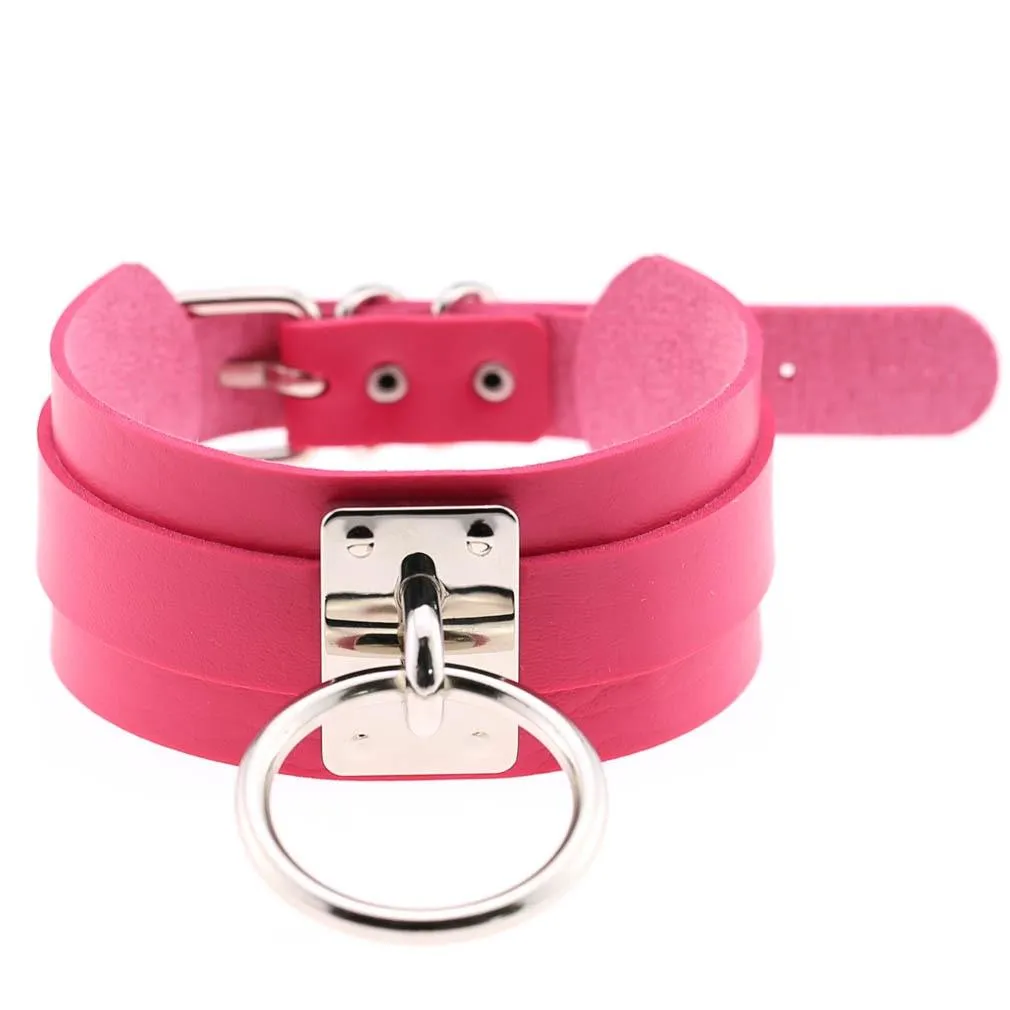 Gothic Chokers Necklace PU Leather