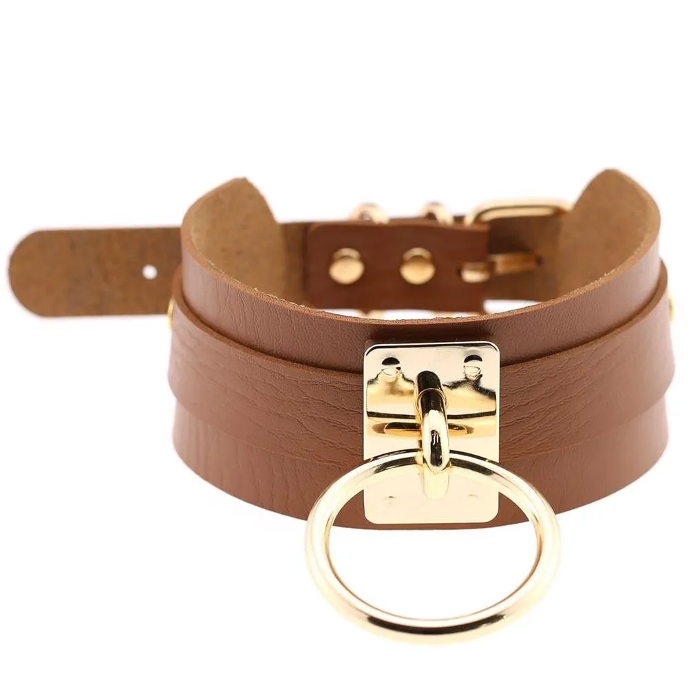 Gothic Chokers Necklace PU Leather