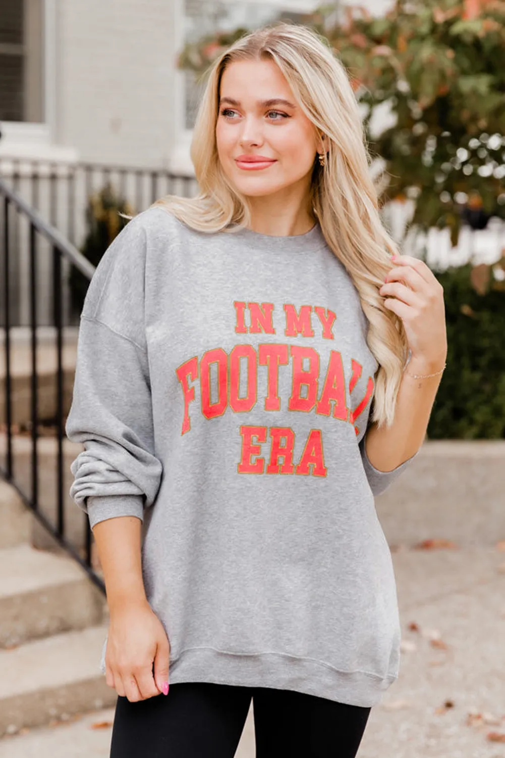 Gray IN MY FOOTBALL ERA Drop Shoulder Sweatshirt