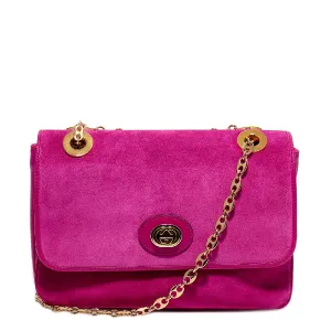Gucci GG Suede Marina Shoulder Bag in Pink
