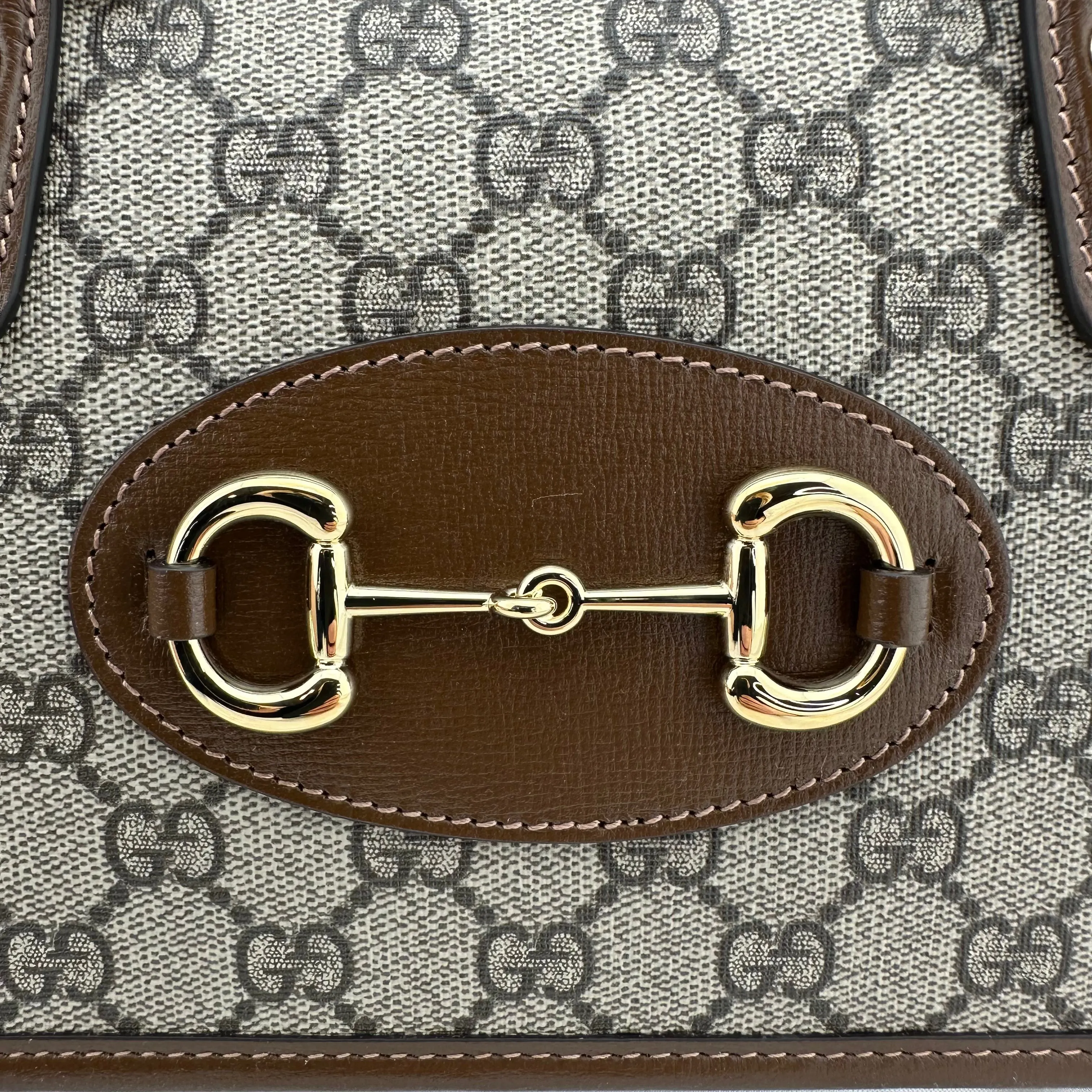 Gucci Horsebit 1955 GG Mini Top Handle Bag in Brown