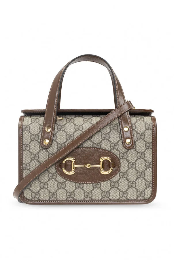 Gucci Horsebit 1955 GG Mini Top Handle Bag in Brown