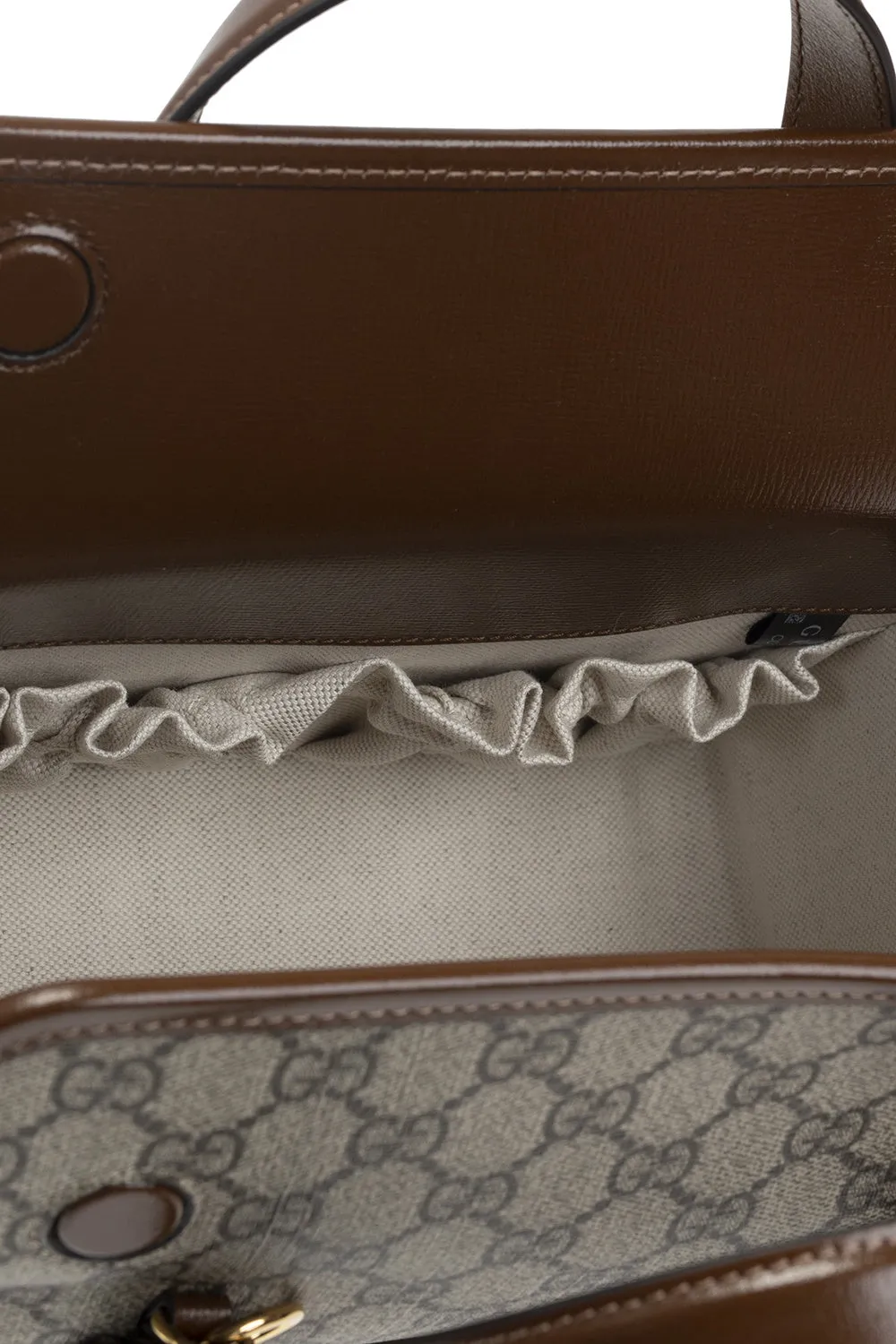 Gucci Horsebit 1955 GG Mini Top Handle Bag in Brown
