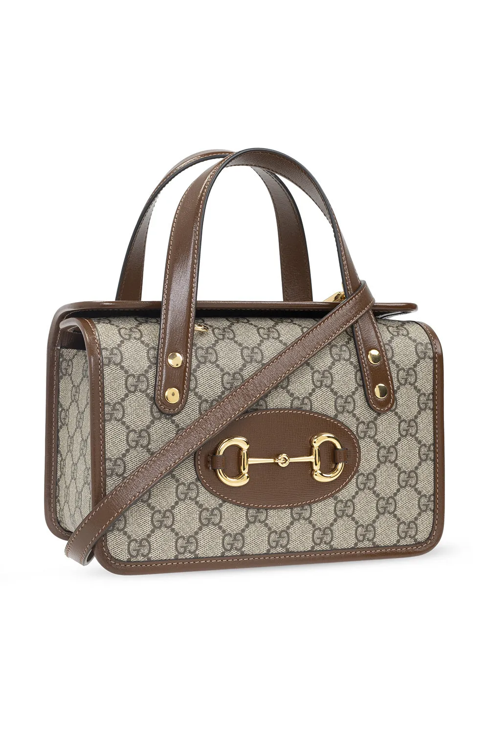 Gucci Horsebit 1955 GG Mini Top Handle Bag in Brown