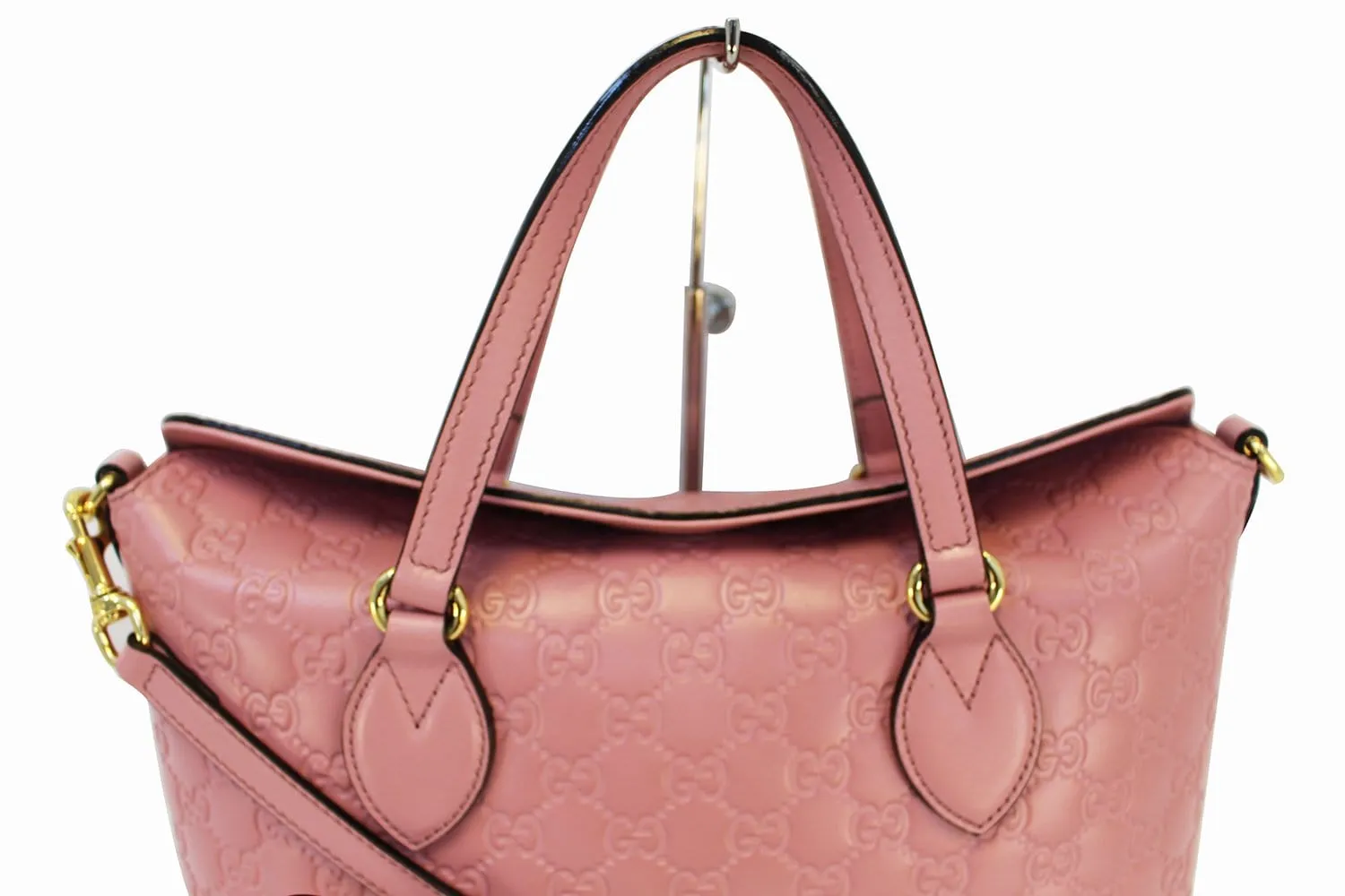 GUCCI Pink Signature Guccissima Leather Top Handle Bag 428226