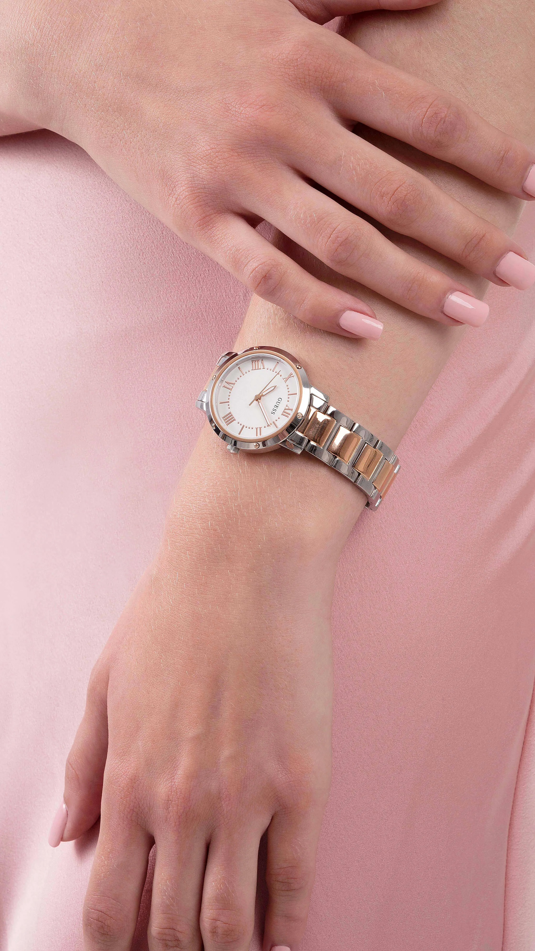Guess Dawn Silver & Rose Gold Watch