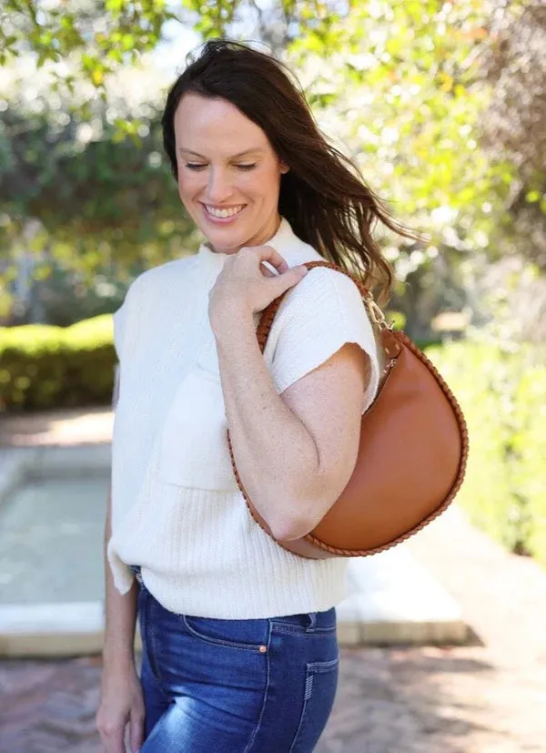 GWYNN WHIPSTITCH HANDBAG-CAMEL