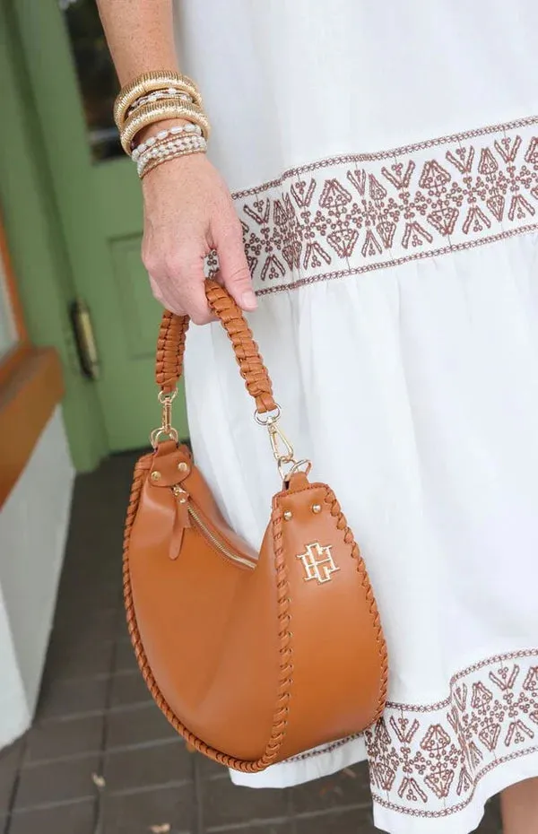 GWYNN WHIPSTITCH HANDBAG-CAMEL
