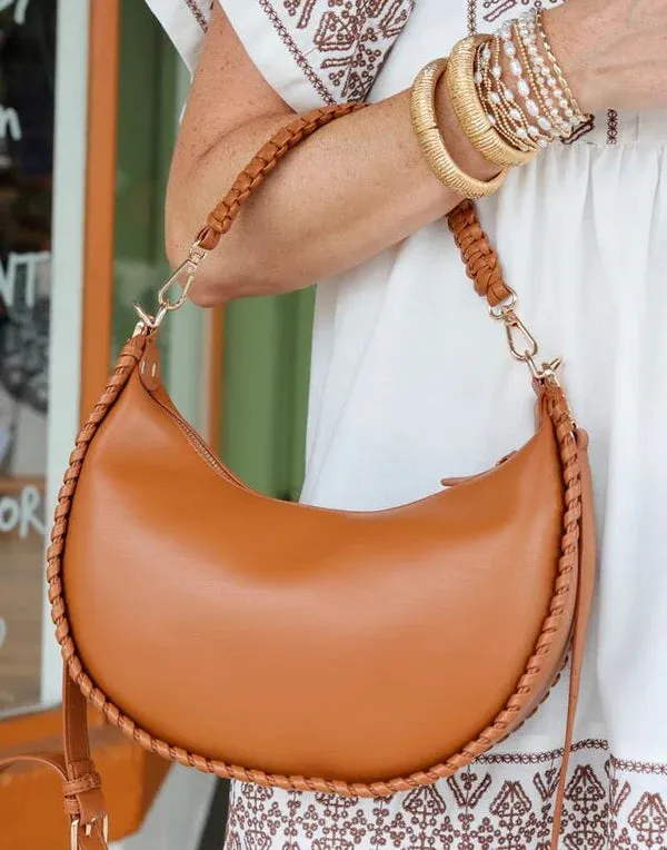 GWYNN WHIPSTITCH HANDBAG-CAMEL