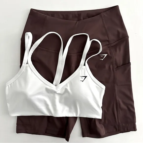 Gymshark S/M Pocket Shorts &amp; Strap Feature Sports Bra Set