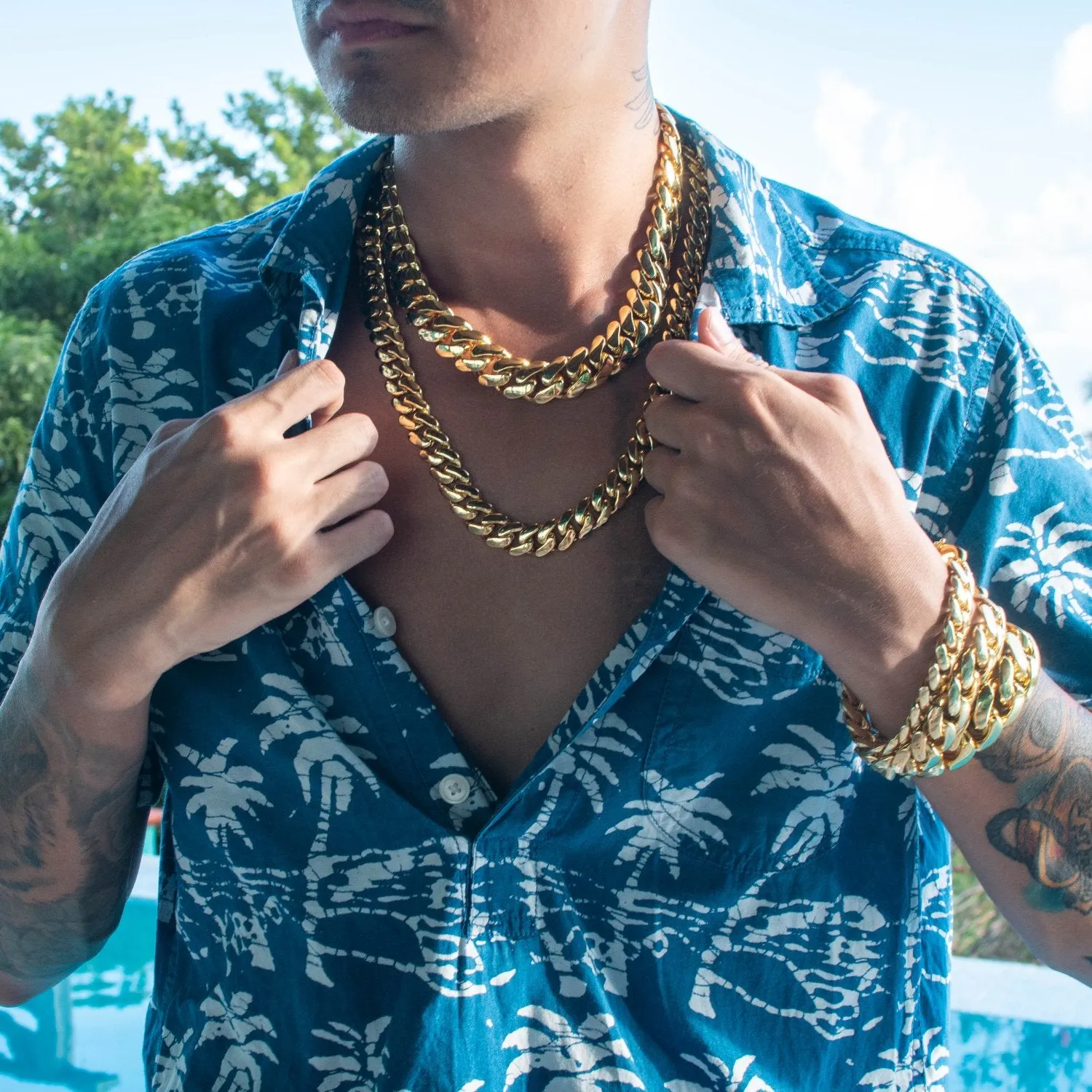 Handmade Miami Cuban Tight Link Chain(14mm, 18mm, 22mm)