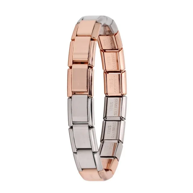 Hapiship 2018 Women's Jewelry 9mm Width Itanlian Elastic Charm Bracelet  Fashion  Stainless Steel Bangle ST-