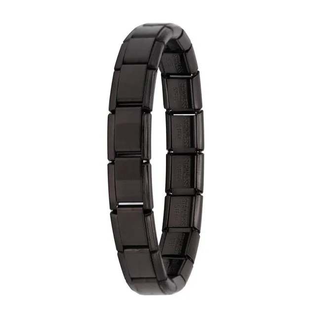 Hapiship 2018 Women's Jewelry 9mm Width Itanlian Elastic Charm Bracelet  Fashion  Stainless Steel Bangle ST-