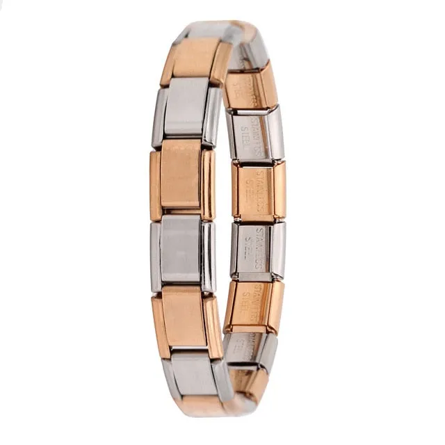 Hapiship 2018 Women's Jewelry 9mm Width Itanlian Elastic Charm Bracelet  Fashion  Stainless Steel Bangle ST-