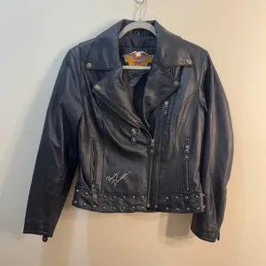 Harley Davidson Studded Leather Moto Jacket Size S