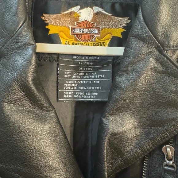 Harley Davidson Studded Leather Moto Jacket Size S