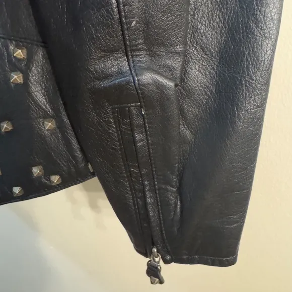 Harley Davidson Studded Leather Moto Jacket Size S