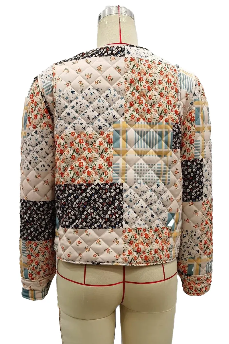 HCR1121 Vintage Patchwork Quilted Jacket Outerwear