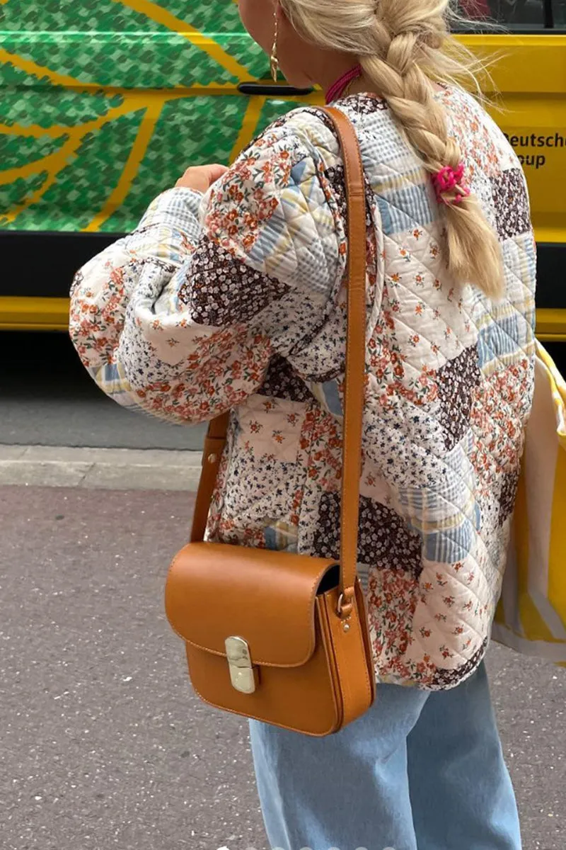 HCR1121 Vintage Patchwork Quilted Jacket Outerwear