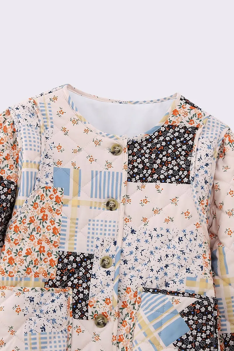 HCR1121 Vintage Patchwork Quilted Jacket Outerwear
