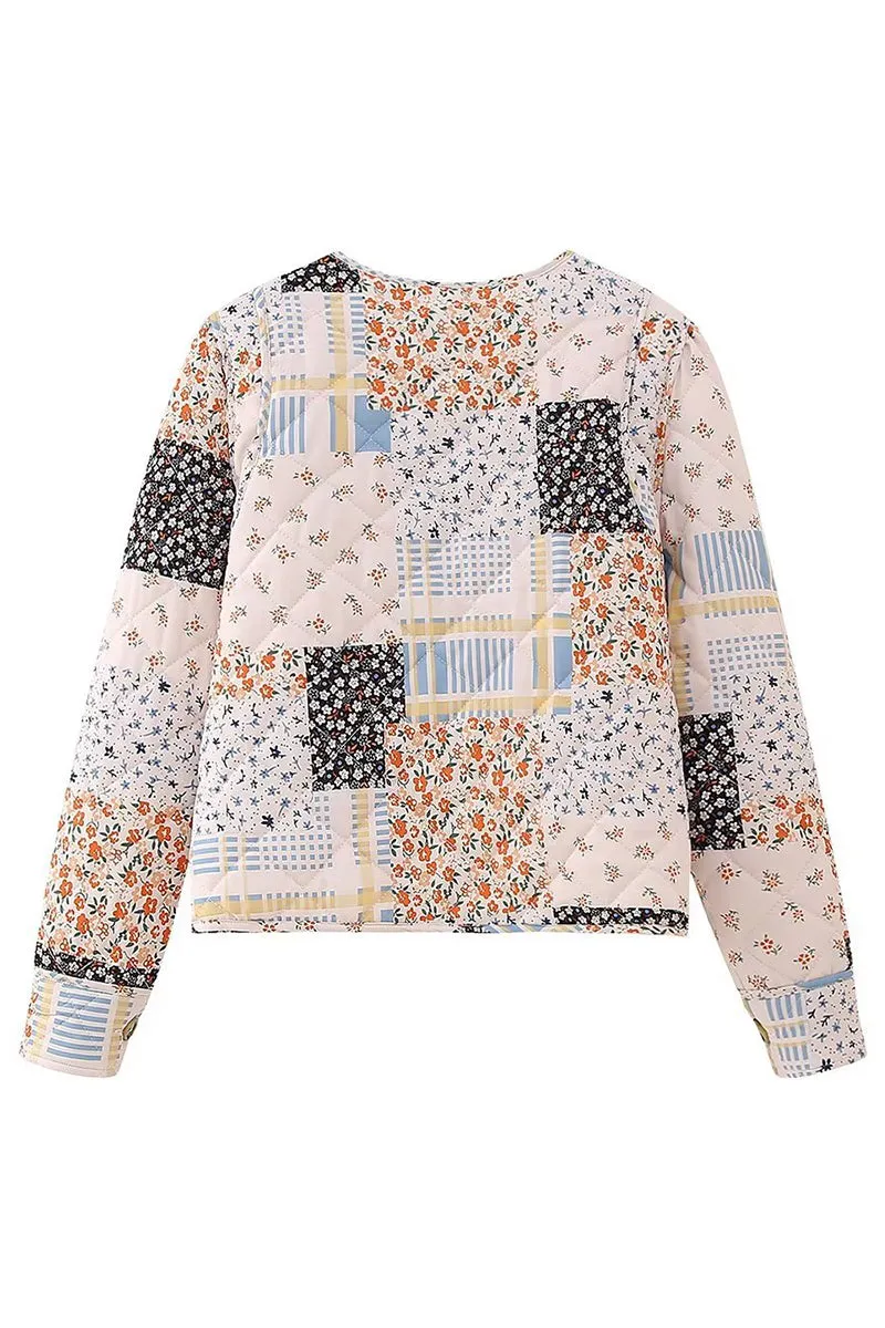 HCR1121 Vintage Patchwork Quilted Jacket Outerwear