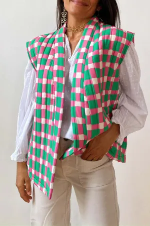 HCS1293 Floral Quilted Vest Outerwear