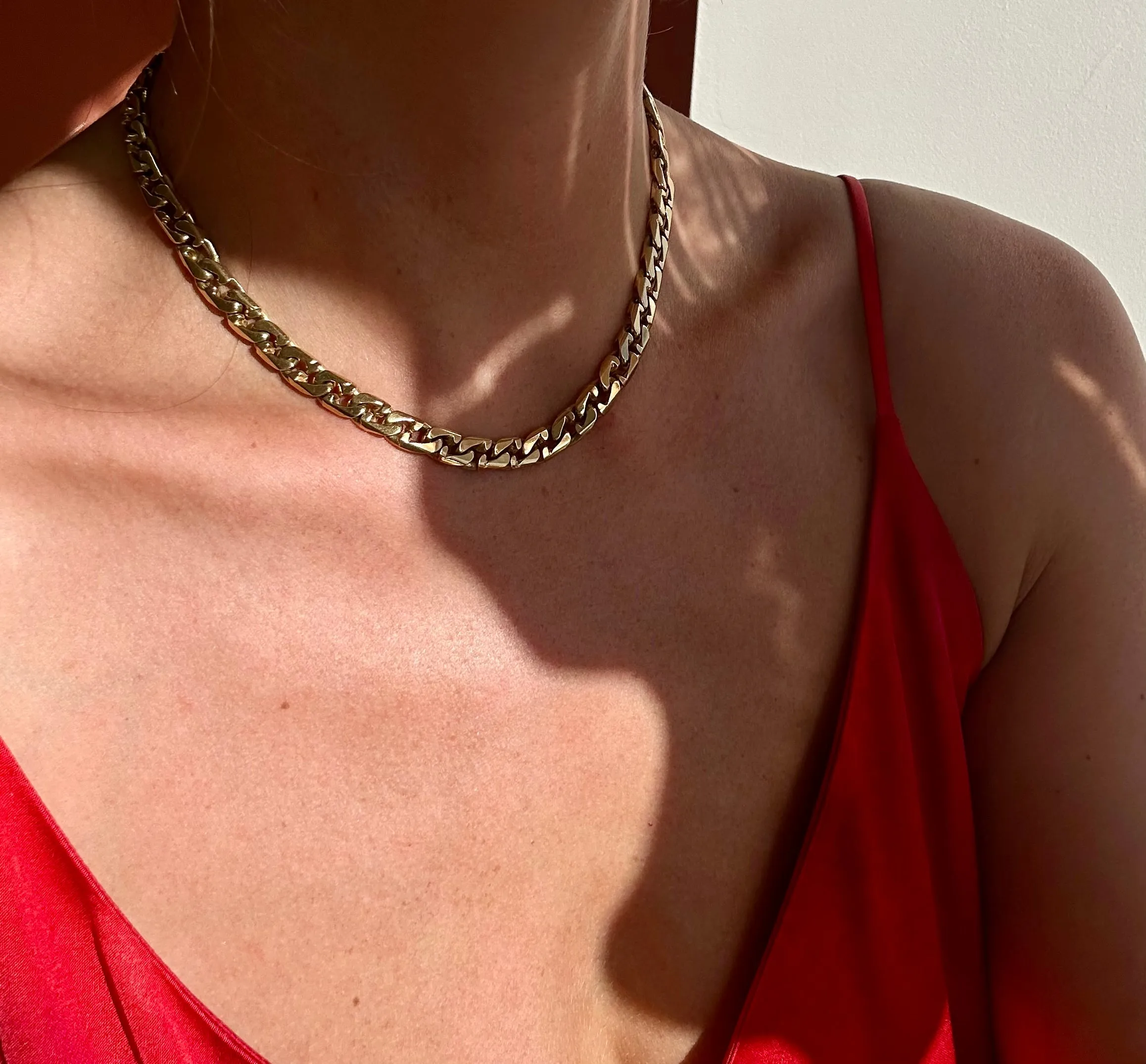 Heavy Link Chain Necklace, 14k