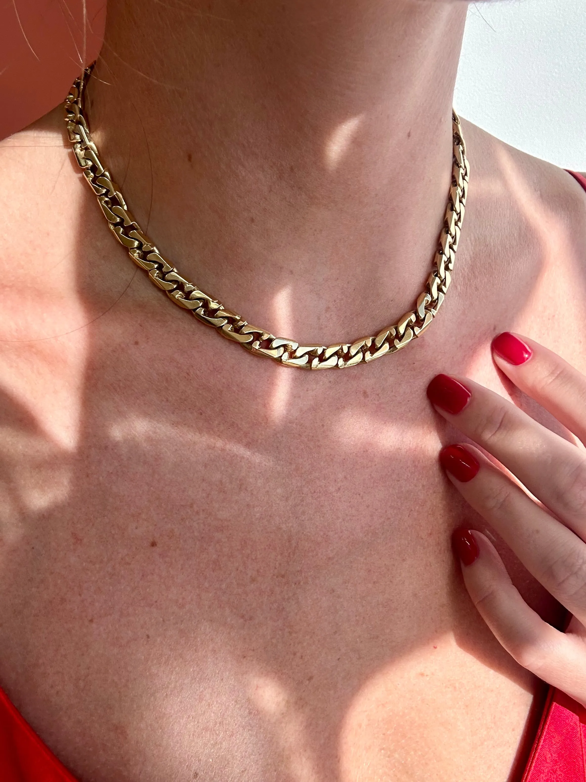 Heavy Link Chain Necklace, 14k