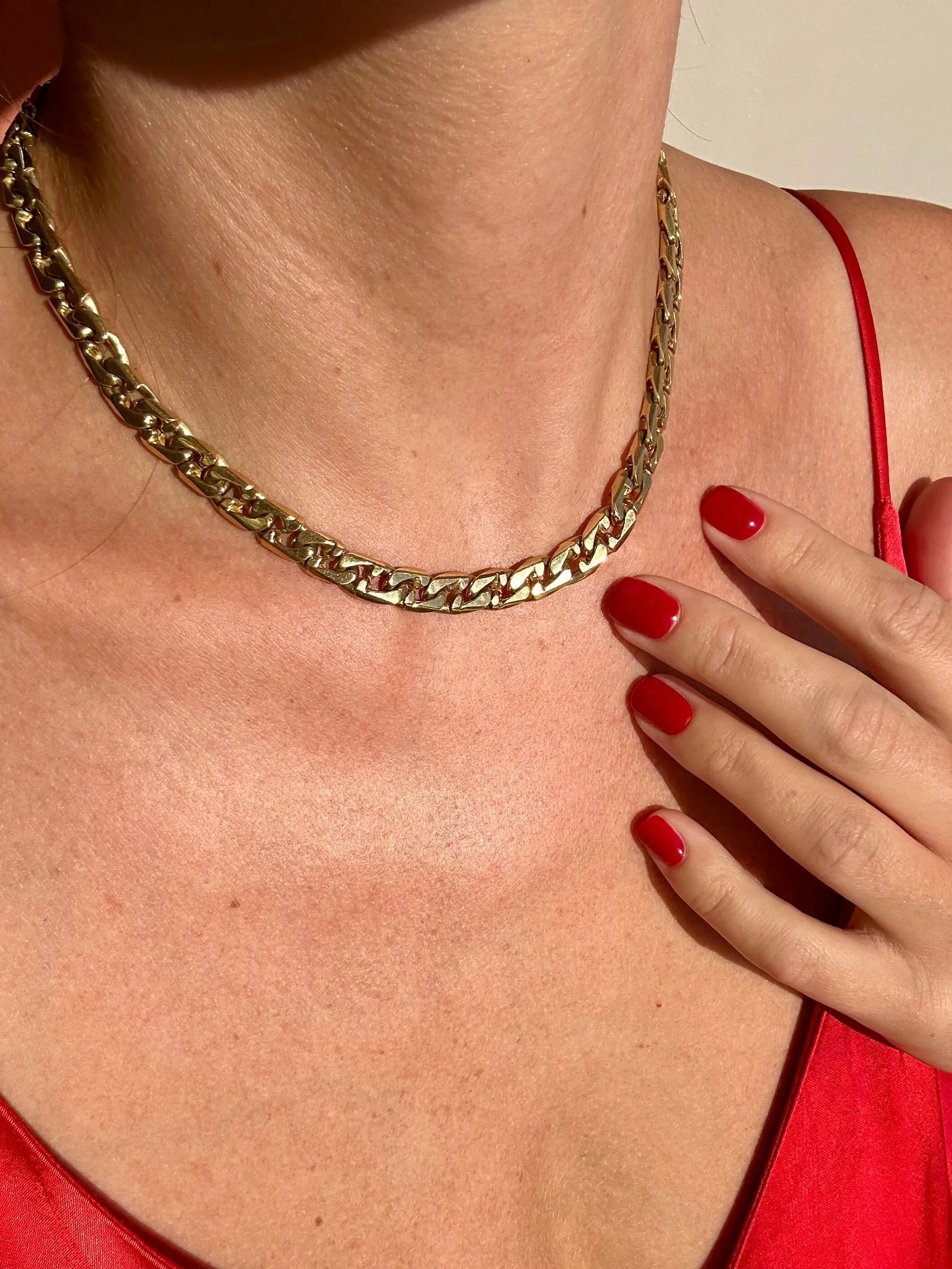 Heavy Link Chain Necklace, 14k