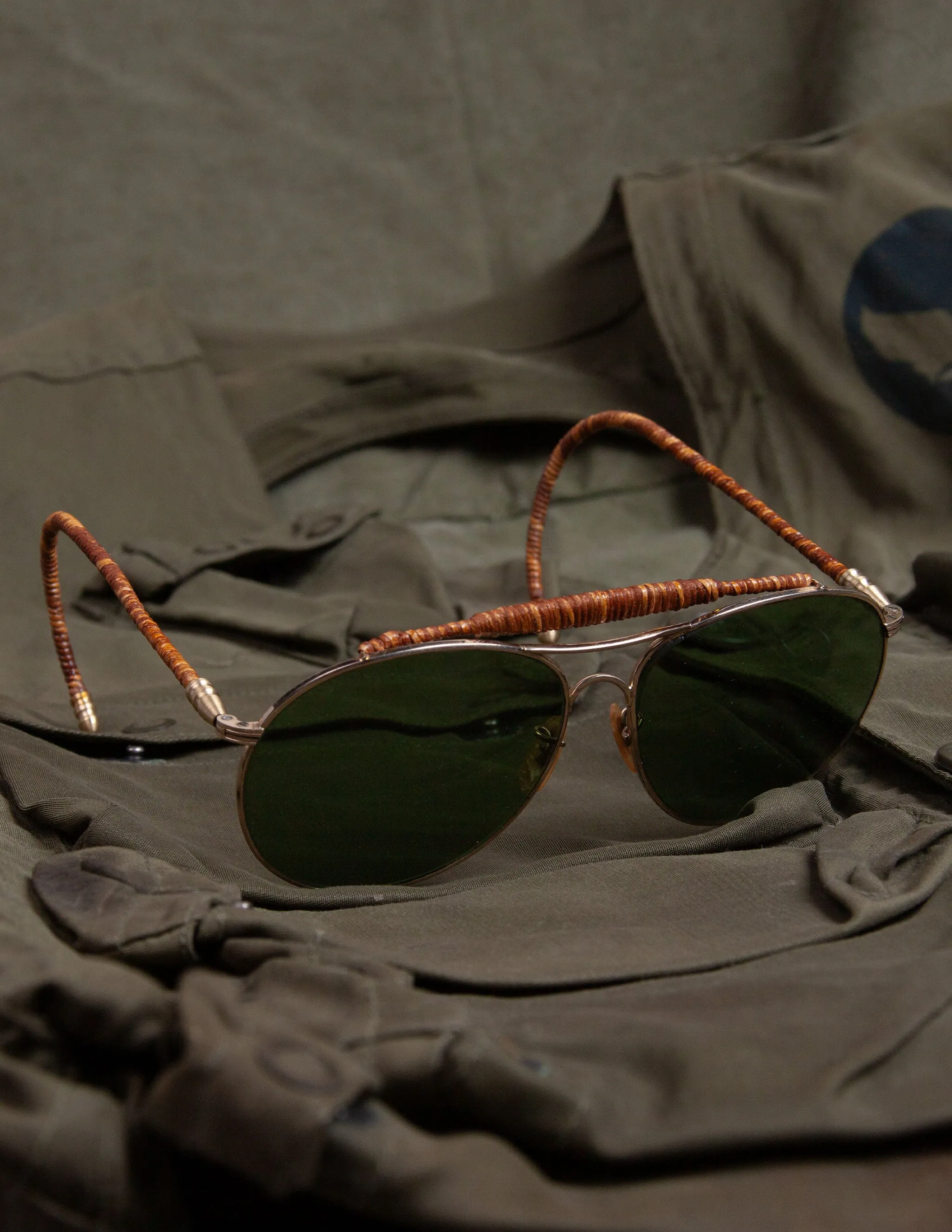 Helio Ascari Vintage WWII American Optical Aviators with Full Bridge Wrap